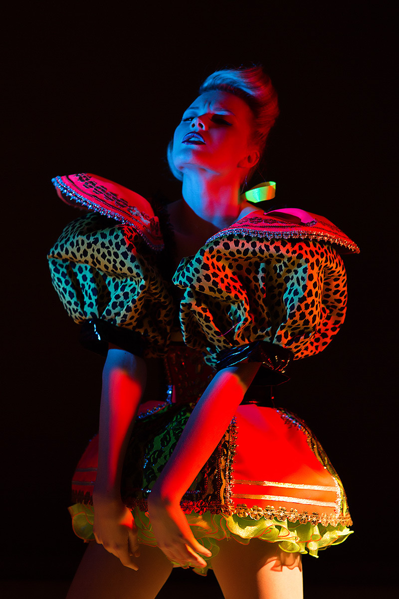 Passionate model | passion, fancy dress, colorful photo, neon light