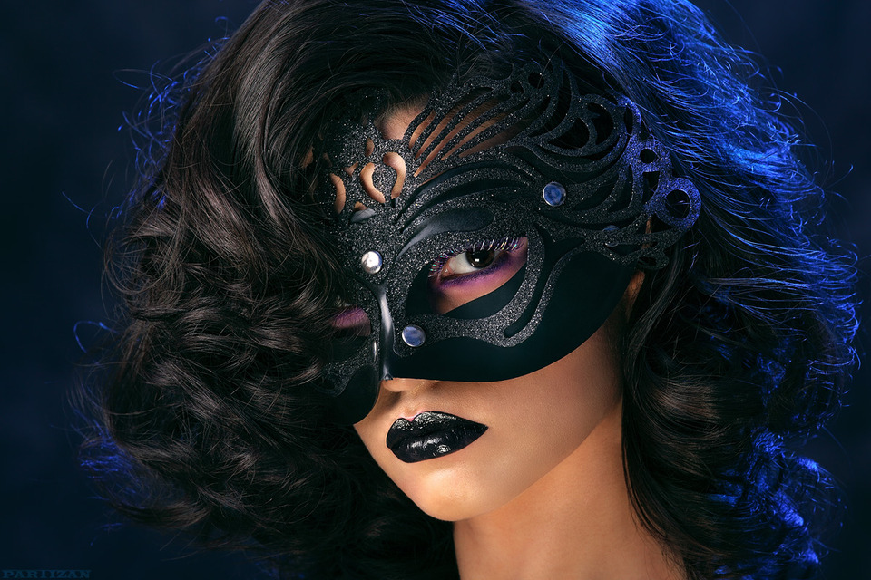 Masked beautiful girl  | masked, girl, pretty, black lipstick