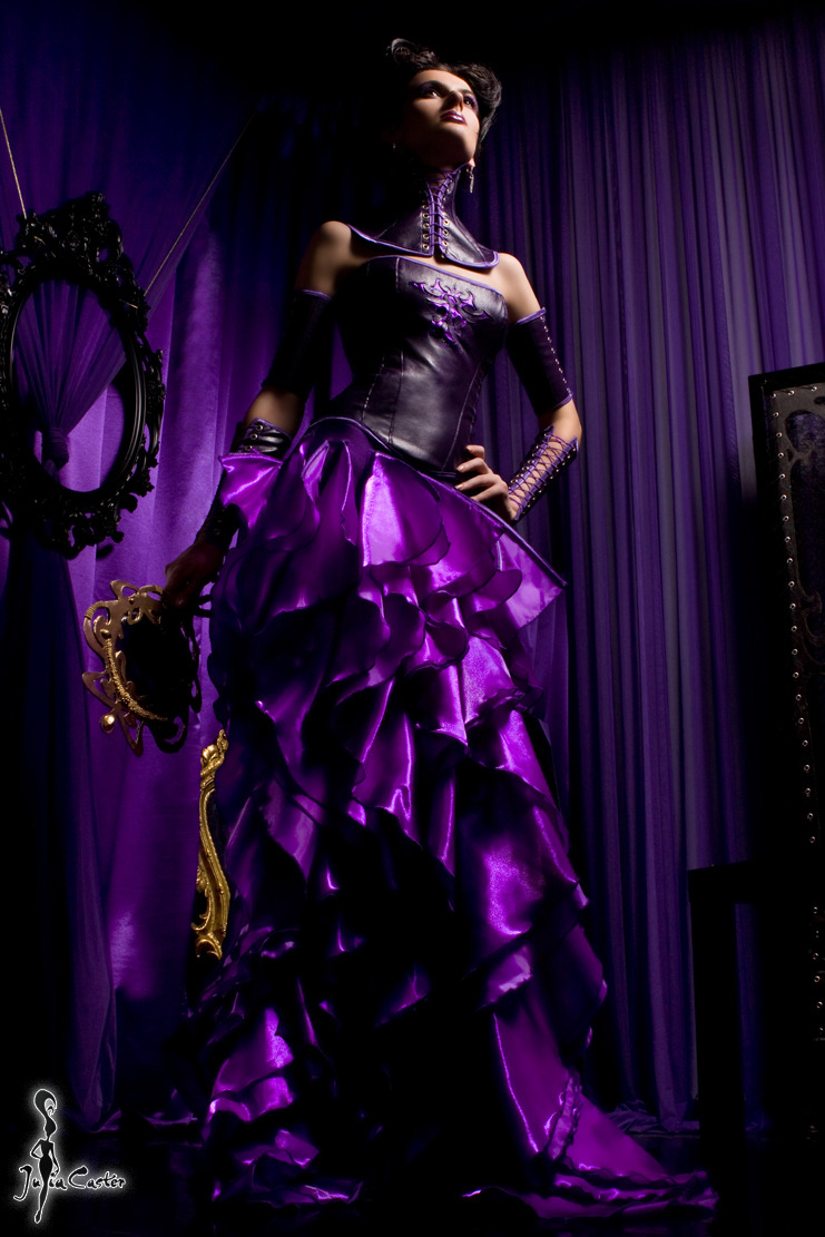 Start wearing purple | purple gown, night club, purple curtain