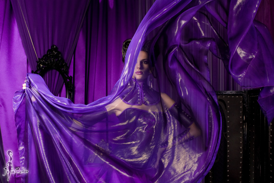 All is purple purple dress, purple curtain, pretty girl, glamour.