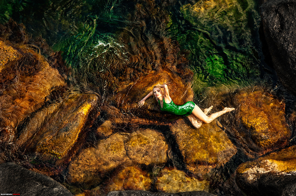 Mermaid style | mermaid, style, environmental portrait, stone